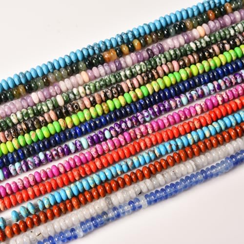 2x4mm 150pcs Natural Green Malachite Rondelle Stone Beads Semi-Precious Disk Loose Gemstones Bead for DIY Jewelry Making