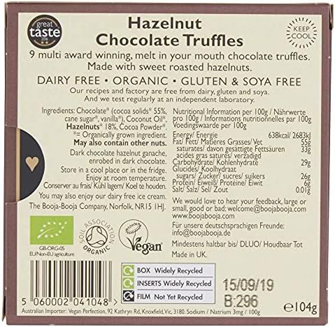 Booja Booja Dairy Free Hazelnut Crunch Chocolate Truffles 104g