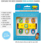 Food Allergy Bracelets for Kids – Bright, Fun Medical Charm Kit: Yellow Silicone Bracelet, Multiple Food Allergy Charms: Peanut, Nut, Dairy, Egg, Wheat & Epi Pen Charm, Medical Alert Bracelet for Kids