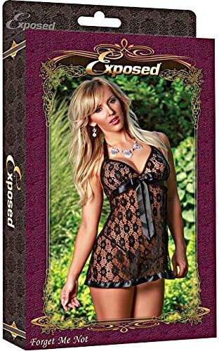Forget Me not Baby Doll and G-String, Small/Medium, Black
