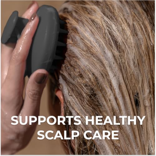 DS Labs Revitalizing Scalp Brush - Silicone Shampoo Massager for a Cleaner, Fresher, Feeling Scalp, Lifts Build Up & Boosts Lather, Ergonomic, Water Resistant, for All Hair Types