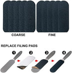 1 Pcs Professional Pedicure Foot File and Callus Remover for Hard Skin,Stainless Steel Foot Rasp File with 10 Free Refill Grits Replacement Pads with Two Sides Simple Bath Pedicure Salon Foot Scrubber