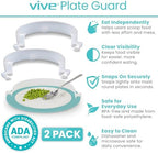 Vive Plate Guard (2 Pack) - Adaptive Equipment No Spill Guards for Eating - One Handed Assistance for Plates, Daily Living Aid for Elderly, Disabled & Parkinsons - Handicap Kitchen Accessories