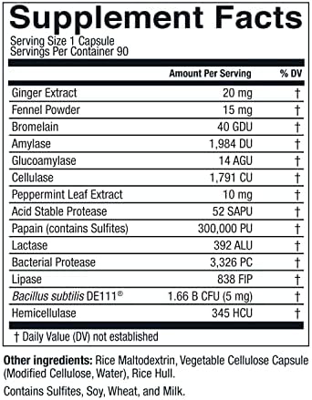 Live Conscious DigestWell Immediate Support - Fast-Acting Digestive Support | Broad Spectrum Enzyme, Probiotic & Herbal Formula - Decreases Everyday Gas & Bloating - 90 Capsules