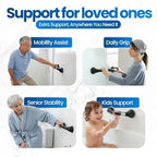 Safe-er-Grip Changing Lifestyles Suction Cup Shower Grab Bar 16 Inch Safety Assist Handle for Bathtub and Shower No Drill Portable Balance Support Non Slip Grip Black