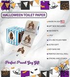 Printed TP RIP Halloween Printed Toilet Paper Gag Gift – Scary Toilet Paper Roll for Surprise and Funny Novelty Gift for Spooky Haunted House Party Halloween Decoration – 500 Sheet