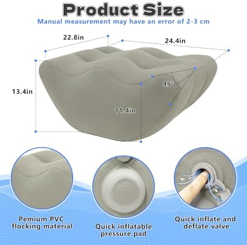 Inmoredo Inflatable Leg Elevation Pillow After Surgery, Wedge Leg Elevating Pillows for Injury Recovery, Blood Circulation, Swelling, Legs Support Cushion Knee Hip Ankles Pain