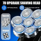 7 Head Shaver Replacement Heads for Freebird Bald Men, Head Shavers for Men,Shaver Replacement Blades for SHPAVVER/Wyklaus/Cyruzi Shaver Head (Silver/2 count)