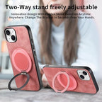 Case Compatible with Oppo A76 4G,Compatible with Oppo A76 4G CPH2375 Built-in Magnet [PC+TPU+PU] 3 in 1 Two-Way Kickstand Anti-Drop Cover Pink