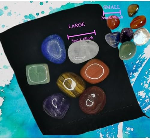 7 Chakra Natural Crystal Healing Stone Necklace Set,5 Handmade Adjustable Crystal Holder Necklaces Cord Cage Black Pink Brown White Ropes,Spiritual Jewelry Gift for Women, Yoga, Meditation