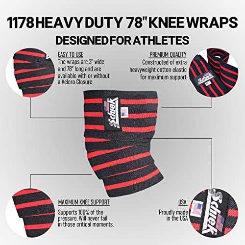 Schiek Sports Heavy Duty 1178 Knee Wraps - Powerlifting and Weightlifting Wraps