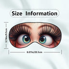 1pc Fun Cartoon Eye Print Sleep Mask with Adjustable Strap, Soft Comfortable Breathable Eye Cover for Travel Napping Office Rest, Ideal Gift