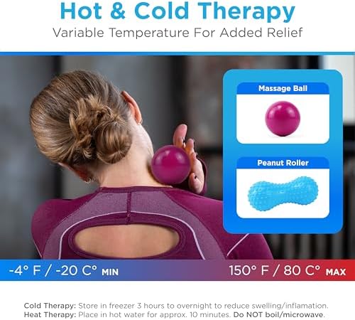 NOVA 3-in-1 Hot and Cold Massage Roller Set - Foot Roller, Gel Ball, and Peanut Roller for Plantar Fasciitis, Back Pain, Trigger Point Therapy - Deep Tissue Relief Kit with Travel Bag