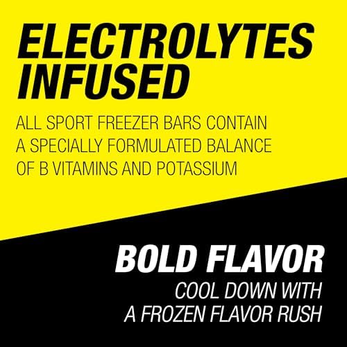 All Sport Sugar-Free - Freezer Pops, Giant Sized 3oz, 144 CT Refreshing Ice Pops with Electrolytes, B Vitamins & Potassium –Blue Raz Ice, Lemon Lime, Fruit Punch & Orange