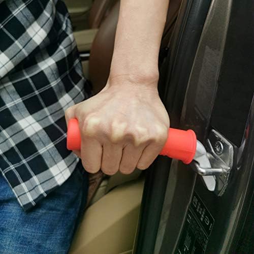 Valorcielo Auto Cane Portable Vehicle Support Handle, Car Door Assist Bar, Supports up to 300 Pounds, Car Door Handle for Elderly (Red)
