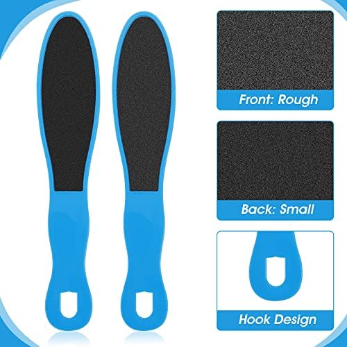 WLLHYF 4 Pieces Double Sided Pedicure Foot File Foot Scraper, Exfoliator Remover Dead Skin Hard Skin Calluses Foot Scrubber Reusable Foot Care Pedicure Tool for Wet and Dry Cracked Feet 2 Sizes