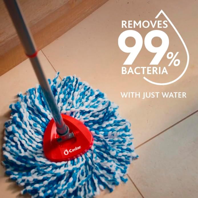O-Cedar EasyWring RinseClean Spin Mop Microfiber Refill, 1-Pack, Blue