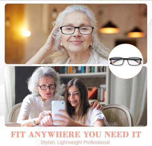 2 Pcs Auto Focus Glasses, Automatic Zoom Reading Intelligent Self Adjusting Presbyopia Anti-Blue Light Glass Adjustable Presbyopic Color-Changing Smart Look Far And Near For Men Women(Black)