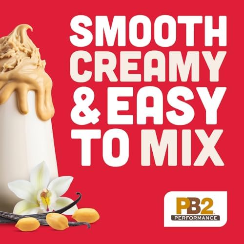 PB2 Performance Peanut Plant Based Vegan Protein Powder | 20g Complete Protein, No Added Sugar, Prebiotic Fiber | Dairy Free, Certified Vegan, Non-GMO, Gluten Free [Peanut w/Madagascar Vanilla, 2LB]