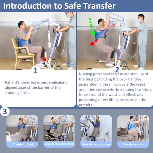 EZ Assistive Sit to Stand Lift Patient Aid Padded Sling and Stand Assist with Back Support,Patient Lift Sling Works with Most Mobility Aids & Equipment (Large)