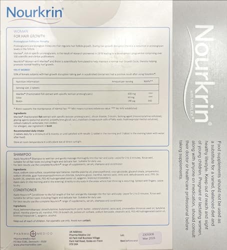 Nourkrin Woman Value Pack 180 Tablets,Shampoo and Conditioner