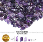 QYGL Polished Gem Stones Rocks – 0.9LB Natural Amethyst Crystal Chips Bulk, Tumbled Gemstones for Healing, Fish Tank Gravel, Vase Filler, DIY Crafts, Plant Pots & Home Decor