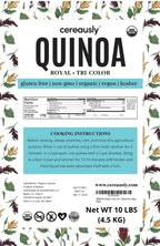 CEREAUSLY Organic Tri-Color Quinoa – Premium Royal Quinoa from Bolivia – Kosher and Non-GMO Quinoa Bulk – Vegan and Gluten-Fee Cooking Quinoa – 10 LB