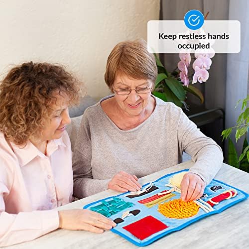ODOXIA Fidget Blanket for Dementia | Calming & Comforting Dementia Activities for Seniors | Dementia Products for Elderly | Sensory Blanket | Helps with Alzheimer’s, Dementia, Asperger’s, Autism