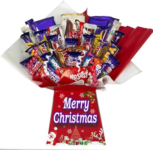 Christmas Chocolate Gift Hamper Bouquet Box (Compatible With CADBURY RED MEGA-MIX)
