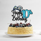 Video Game Happy 10th Birthday Cake Topper - Video Game Boy's 10th Birthday Party Blue Cake Supplies - Game On Level Up Winner Party Decoration
