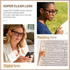 OCCI CHIARI Wide Reading Glasses Women Cat Eye Readers with Spring Hinge