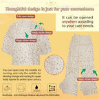Women's Bedridden Patient Clothing,Fracture Suit,Disability Set with Full Opening on Both Sides,Suitable for Post Surgery Dialysis,Injuried Patients,Paralyzed Elderly(Flowers,M)