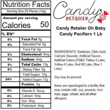 Candy Retailer Oh Baby Candy Pacifiers | Fruit Flavored | Pacifier Shaped Pressed Candy1 Lb