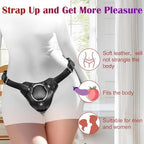 Strap On Dildo Harness Adult Sex Toys for Women Men Pegging Dildo, Adjustable Waist and Thigh Soft Nylon Vegan Leather Belt with 2 Size Metal O-Rings for Lesbian Gay Couple Vaginal Anal Play (Black)