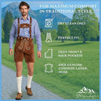 STEIGENHÖFER Lederhosen Men - Authentic German Bavarian Shorts - Real Leather Oktoberfest Costume - Trachten Outfit