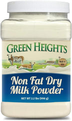 Non Fat Dry Milk Powder - 3 Pounds / 1.36 Kilo Jar (42+ Servings) - Proudly Made in America - Healthy Nourishing Essentials by Green Heights