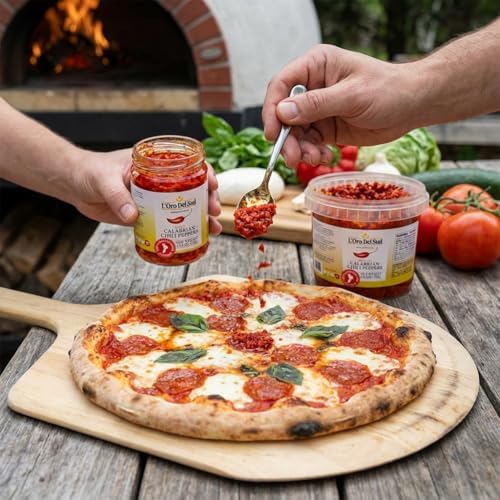 Calabrian Chili Pepper Paste, 2.2 lb (1 kg), No Seeds, Certified Authentic, Peppers are Grown in Calabria, Calabrian Chili Pate, Peperoncini Calabrese, Product of Italy, L'Oro Del Sud