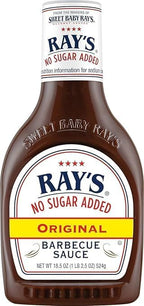 Sweet Baby Ray’s No Sugar Added BBQ Sauce – Original Flavor, 18.5 oz (Pack of 3) + Silicone Basting Brush | Keto Friendly, Low Carb Barbecue Bundle