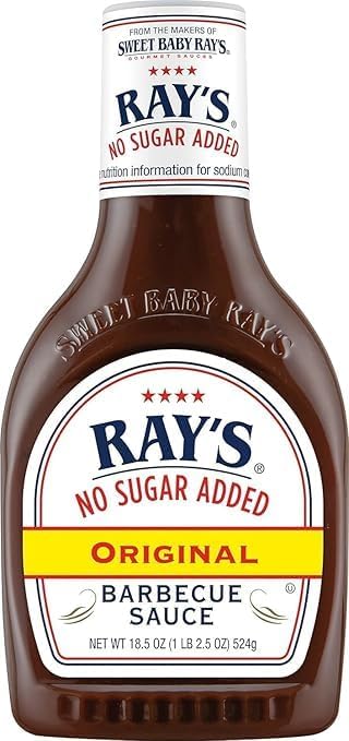Sweet Baby Ray’s No Sugar Added BBQ Sauce – Original Flavor, 18.5 oz (Pack of 3) + Silicone Basting Brush | Keto Friendly, Low Carb Barbecue Bundle