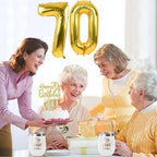 70th Birthday Decorations for Women Gold with 70th Birthday Sash and Tiara, Cake Topper and Candles, Number Balloons, 70 Year Old Gifts for Women