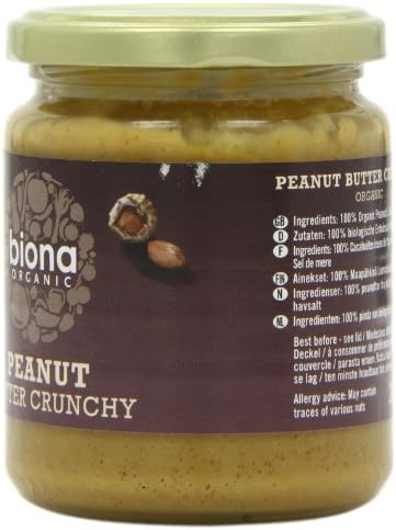 Biona Organic Peanut Butter Crunchy 250 g (Pack of 6)