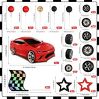 27 Pcs Racing Cake Toppers Race Car Wheel Birthday Cake Decorations Red Racing Car Theme Cupcake Decorations for Men Boys Kids Birthday Party Supplies