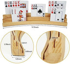 LotFancy Playing Card Holders for Kids Adults Seniors, Set of 2, 3 Tiers, Hands Free Curved Wooden Card Holder for Family Card Game Night, Canasta, Bridge, Poker Parties