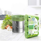 TECHSHARE 1.2 Gallon Biodegradable Trash Bags, 80 Count, Compostable Garbage Bags, 1.5 Gallon Capacity, Green