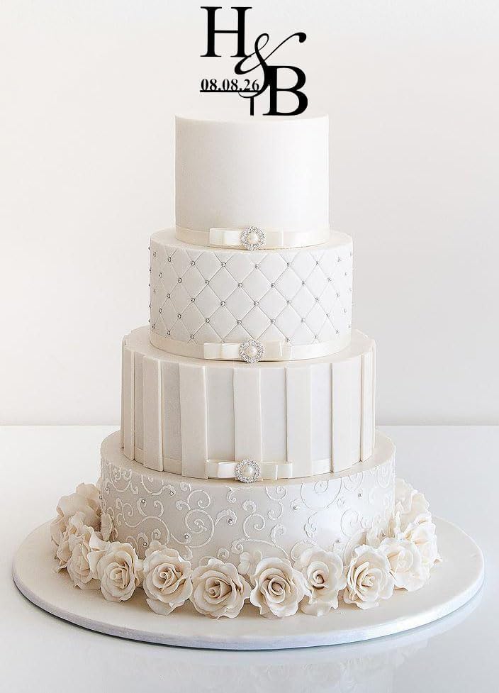 Custom Wedding Cake Topper, Personalized Monogram Initials, Anniversary Cake Decoration