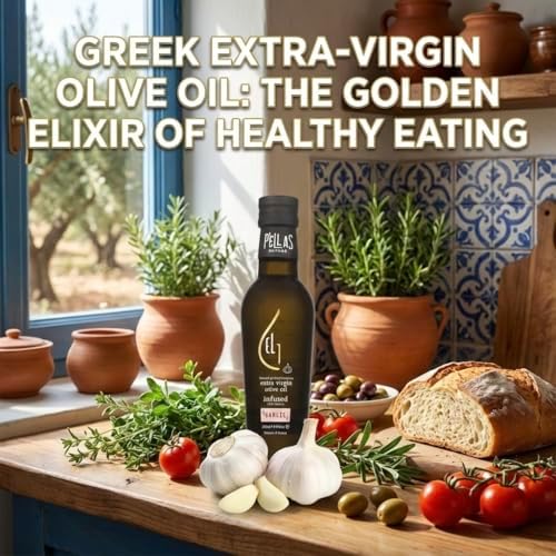 Pellas Nature, Organic Garlic Infused Greek Extra Virgin Olive Oil, Gold Award, Kosher, 8.5 oz. (250 ml), glass bottle (Garlic)