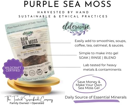 Sea Moss | Purple | Makes 24oz of Gel | Raw + Non GMO | Sundried | WILDCRAFTED