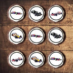 F1 Edible Cupcake Toppers, Formula One Car Cake Decorations, Racing Car Cup Cake Toppers, Racecar Birthday Decorations, Race Track Birthday Decor, 48 x 3cm / 1.18 inch Mini Discs UNCUT