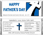 Father's Day Leaning Cross Personalized Candy Bar Wrapper - Set of 36