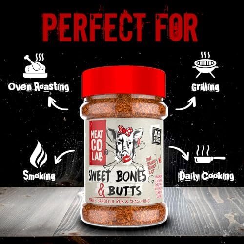 Angus & Oink | Sweet Bones & Butts Rub | Maple & Javanese Sugar Blend | Perfect for Ribs, Pulled Pork & Chicken | Ultimate BBQ Seasoning | 230g